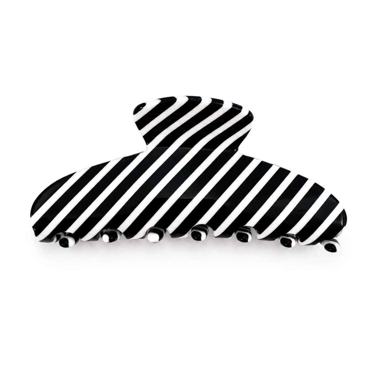 Hair Claw Clip – Striped Acetate, Medium Hold – image 6