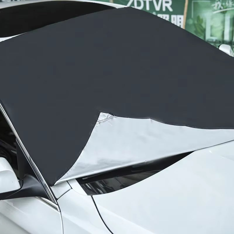 Windshield Snow Cover - Magnetic Frost Guard with Door Flaps