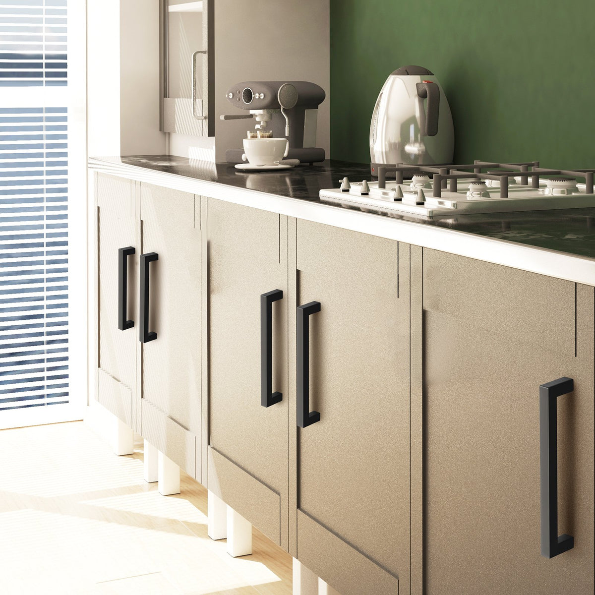 30 Pack Matte Black Cabinet Pulls 3.86 in Stainless Steel Handles – image 1