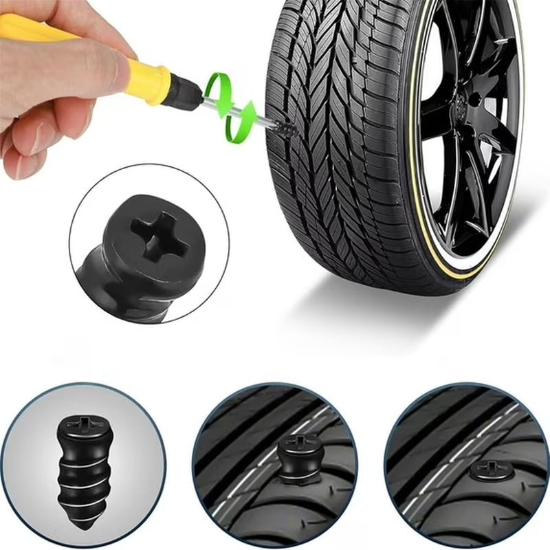 Tire Repair Plugs – 60 Pc Rubber Screw Nail Kit – image 8