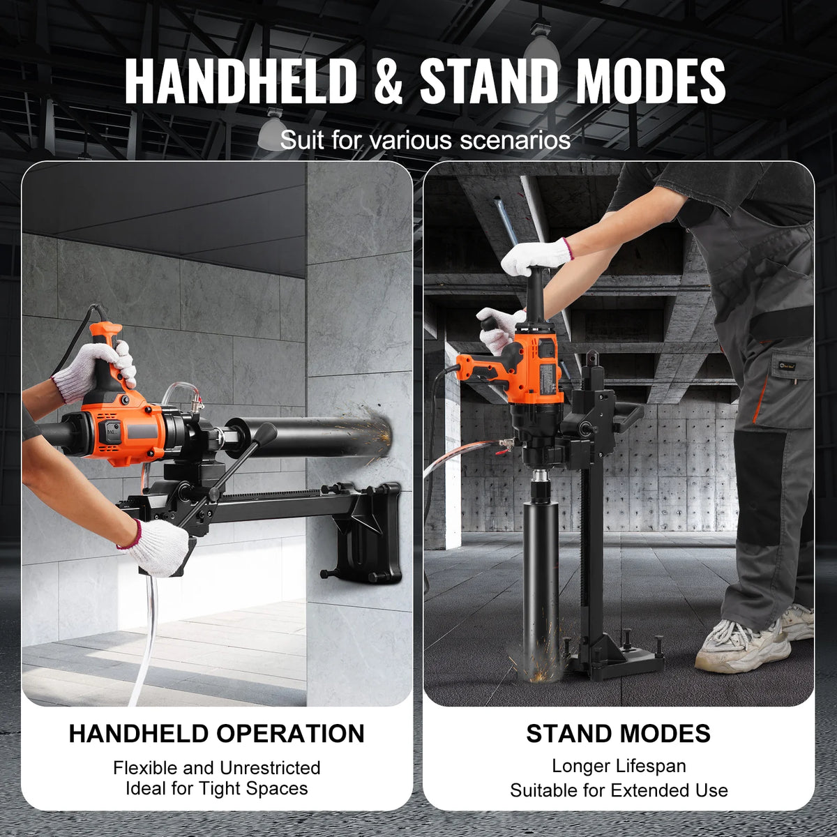 Diamond Core Drill 2000W – 0.8-6.3 in Wet/Dry Rig with Stand – image 3