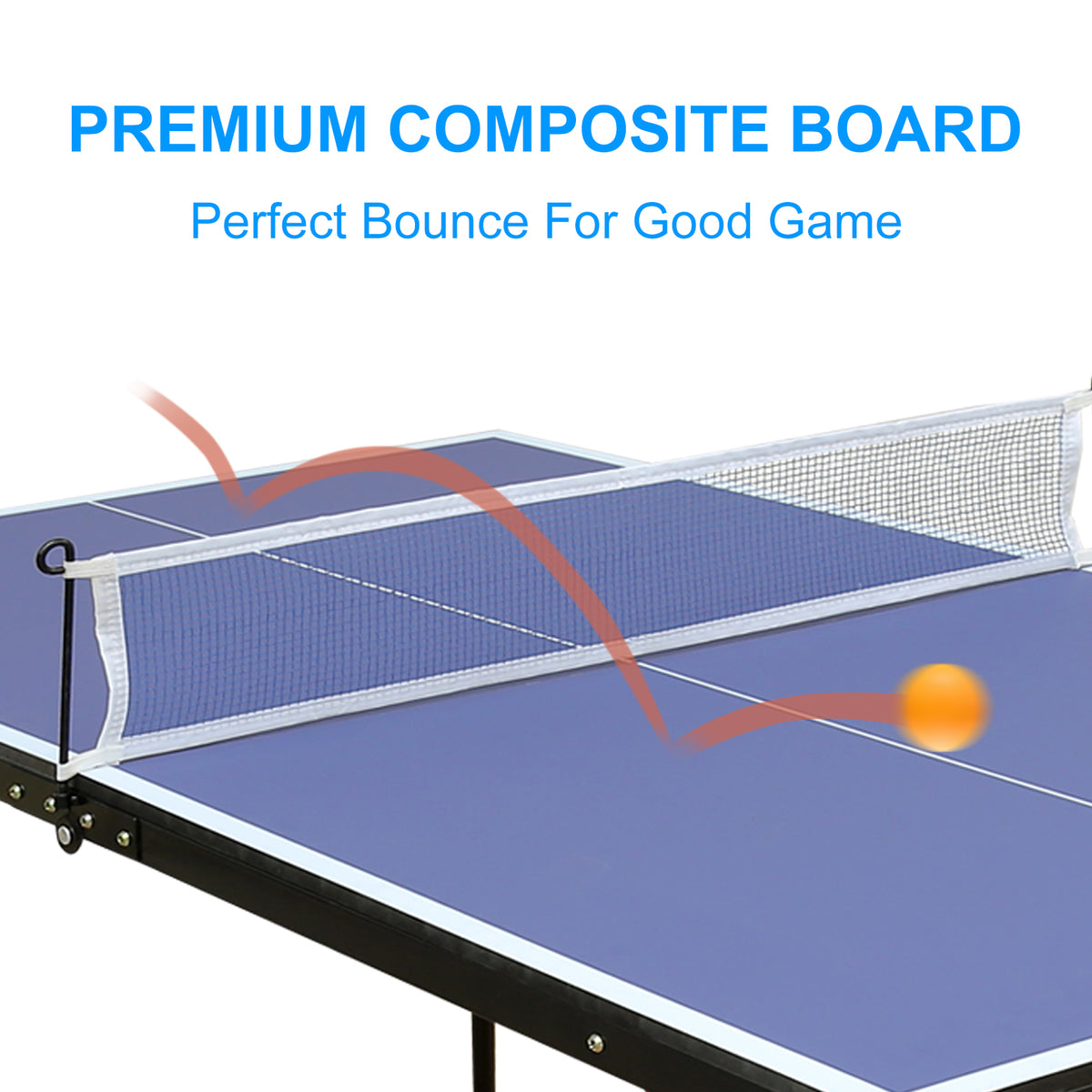 Table Tennis Table – Folding Ping Pong Table with Net & 2 Paddles – image 3