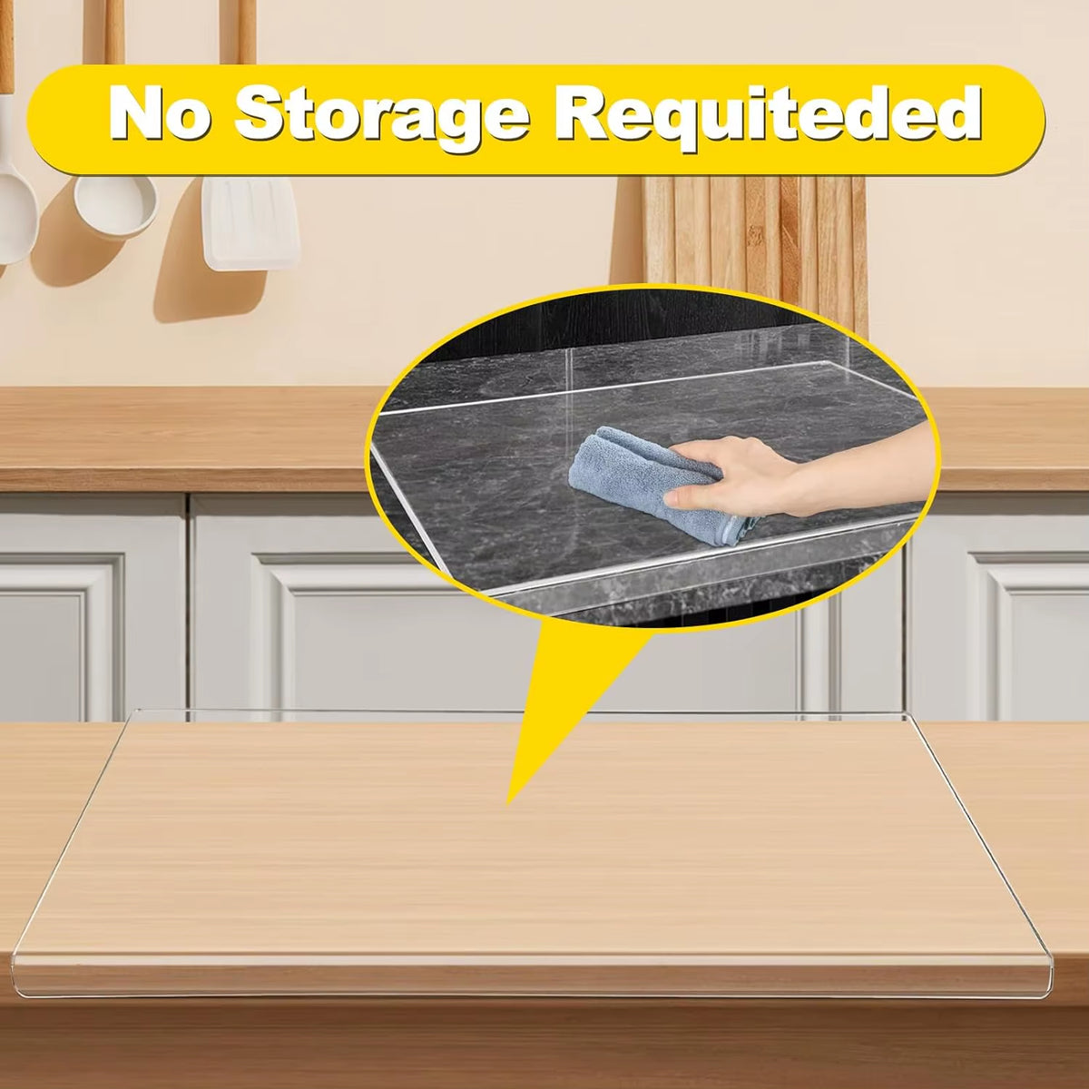 Clear Acrylic Cutting Board with Lip – Countertop Protector – image 2