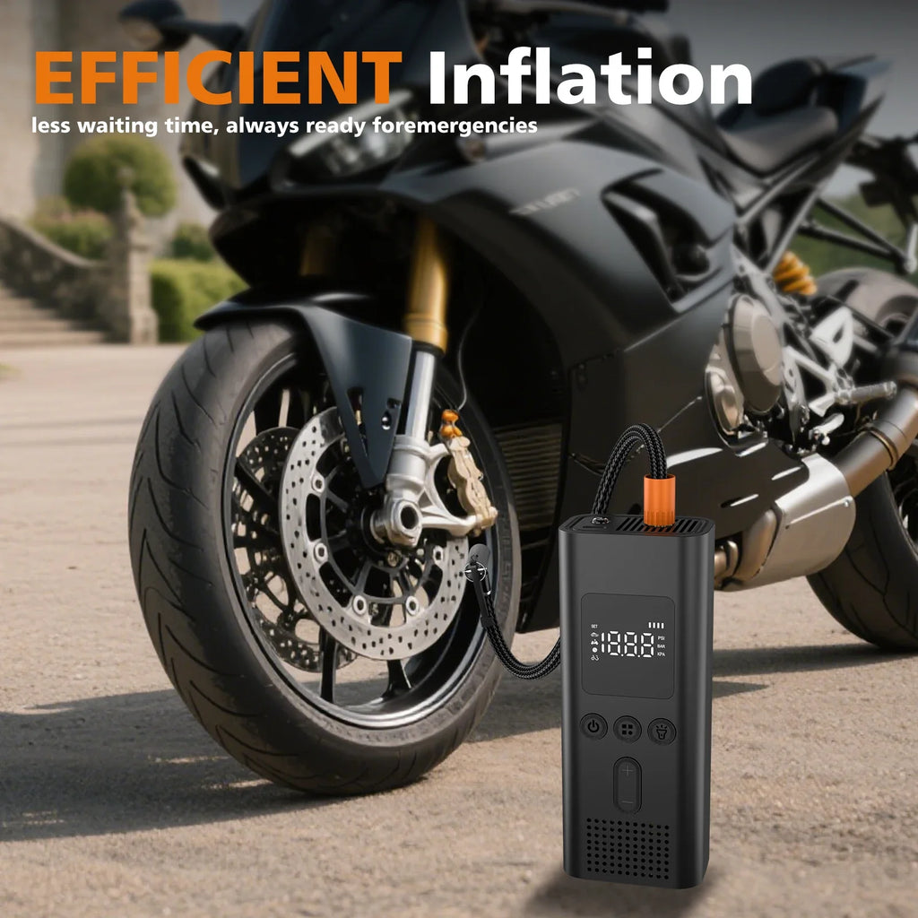 Electric Bike Pump, Mini Cordless Tire Inflator with Digital Display – image 3