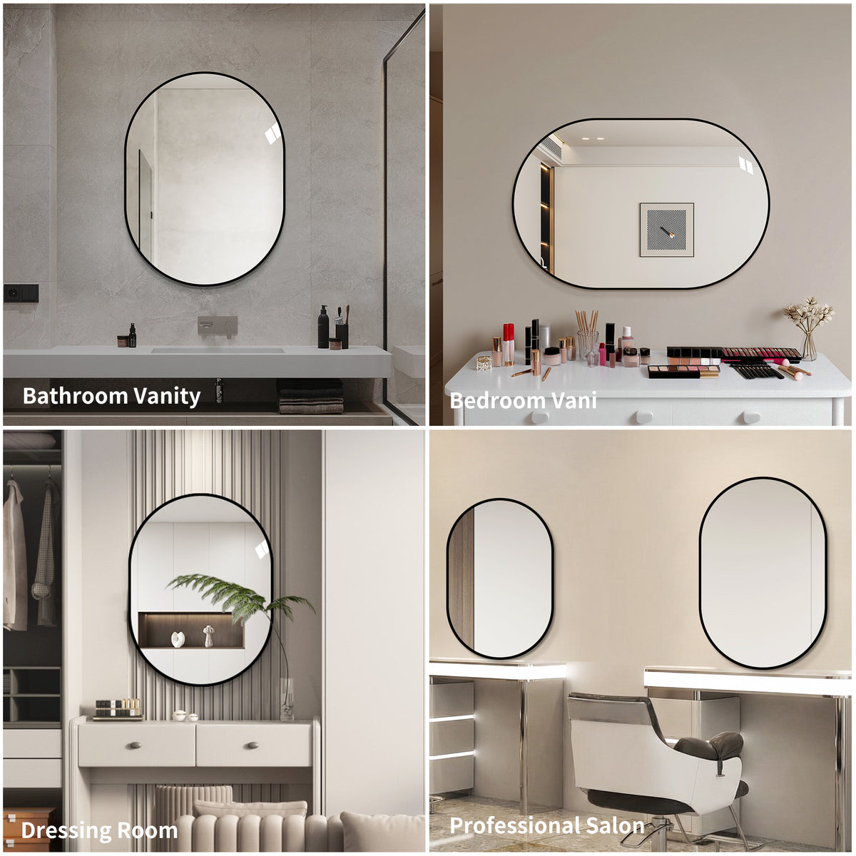 36 x 24 in Black Framed Bathroom Vanity Mirror, Vertical or Horizontal – image 5