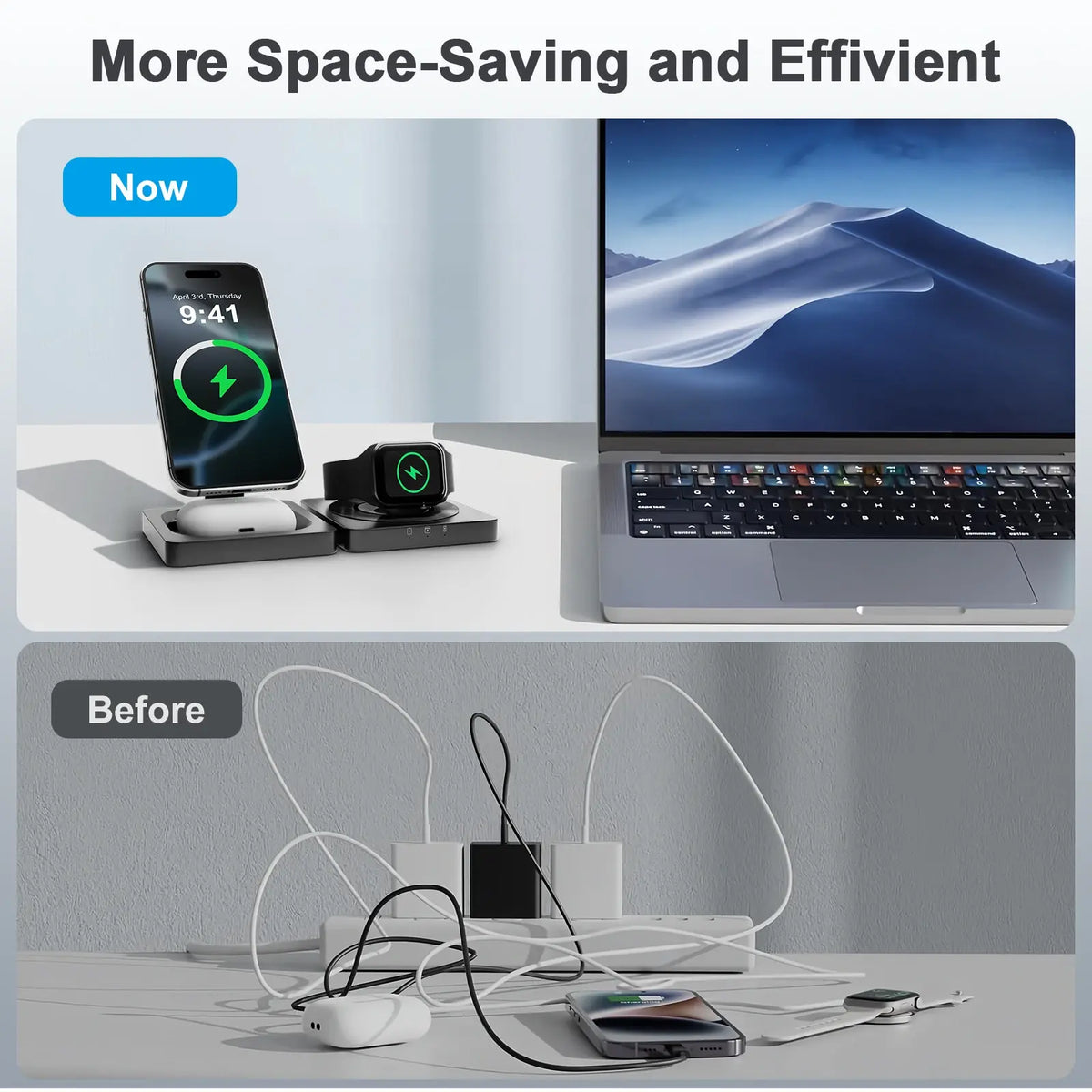 Magnetic Wireless Charger Stand 3-in-1, Foldable Charging Station – image 6