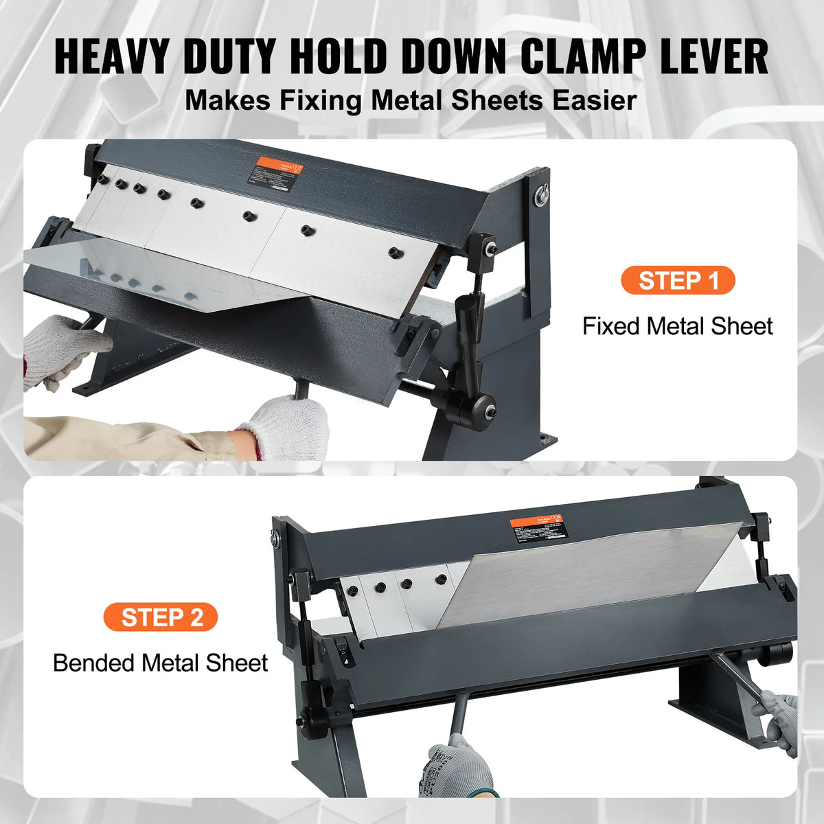 Box and Pan Brake 24 in Sheet Metal Bender, 20 Gauge Steel Capacity – image 4