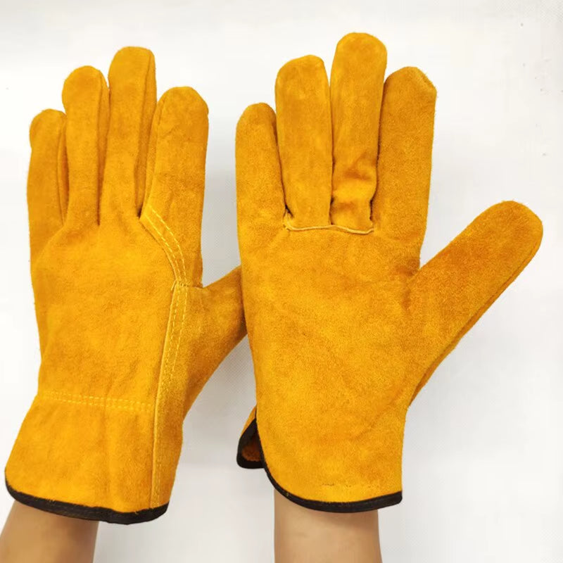 Cowhide Leather Work Gloves for Farm, Garage and Driving