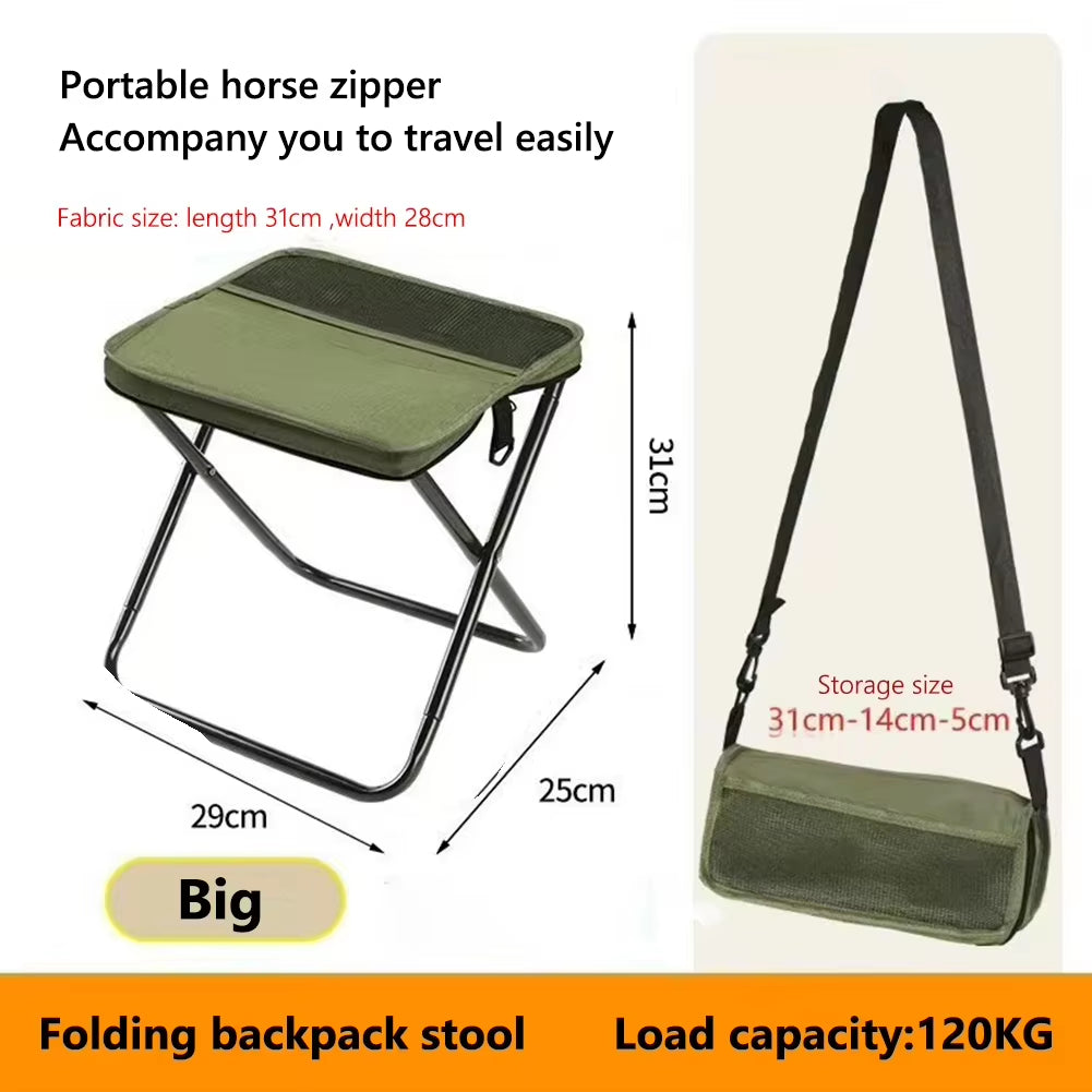 Folding Camping Stool – Portable Shoulder Bag Outdoor Seat