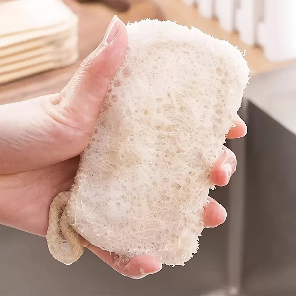 Natural Loofah Dish Scrubbers - Plant-Based Kitchen Sponge Pads for Pots & Pans