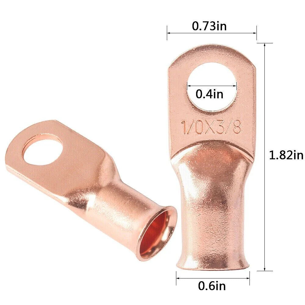 Electrical 1/0 AWG Copper Lugs with Heat Shrink, 20 Pcs