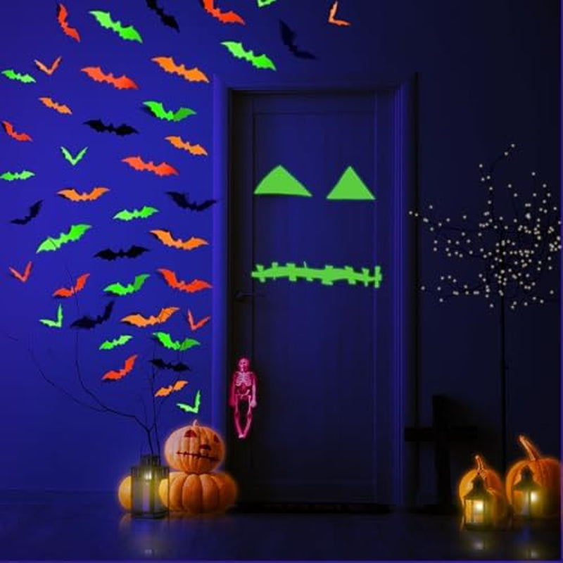 Glow in the Dark Bat Wall Stickers – 72 Pcs Halloween Decals, 4 Sizes – image 8
