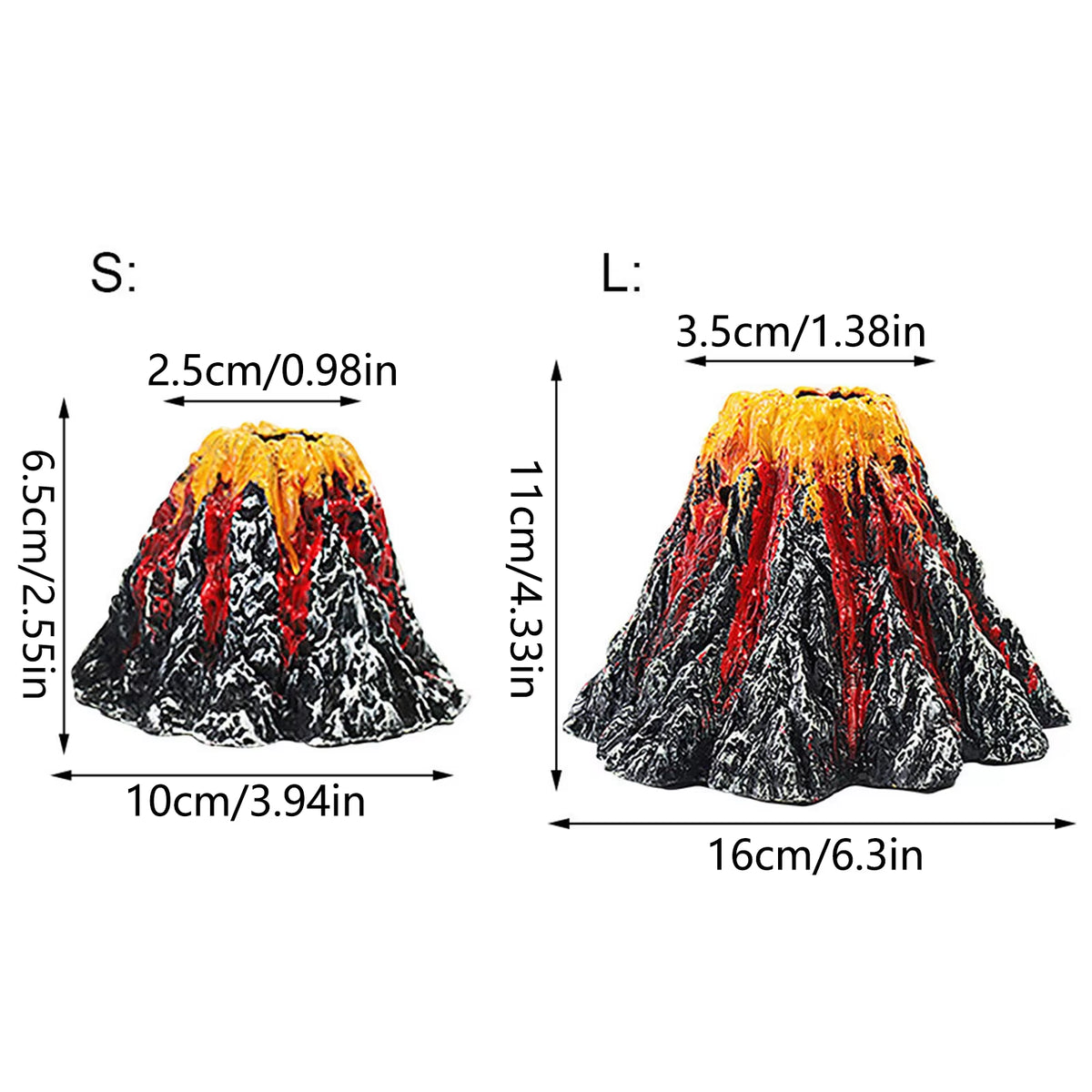 Resin Volcano Aquarium Ornament with Hiding Cave, Fish Tank Decor – image 5