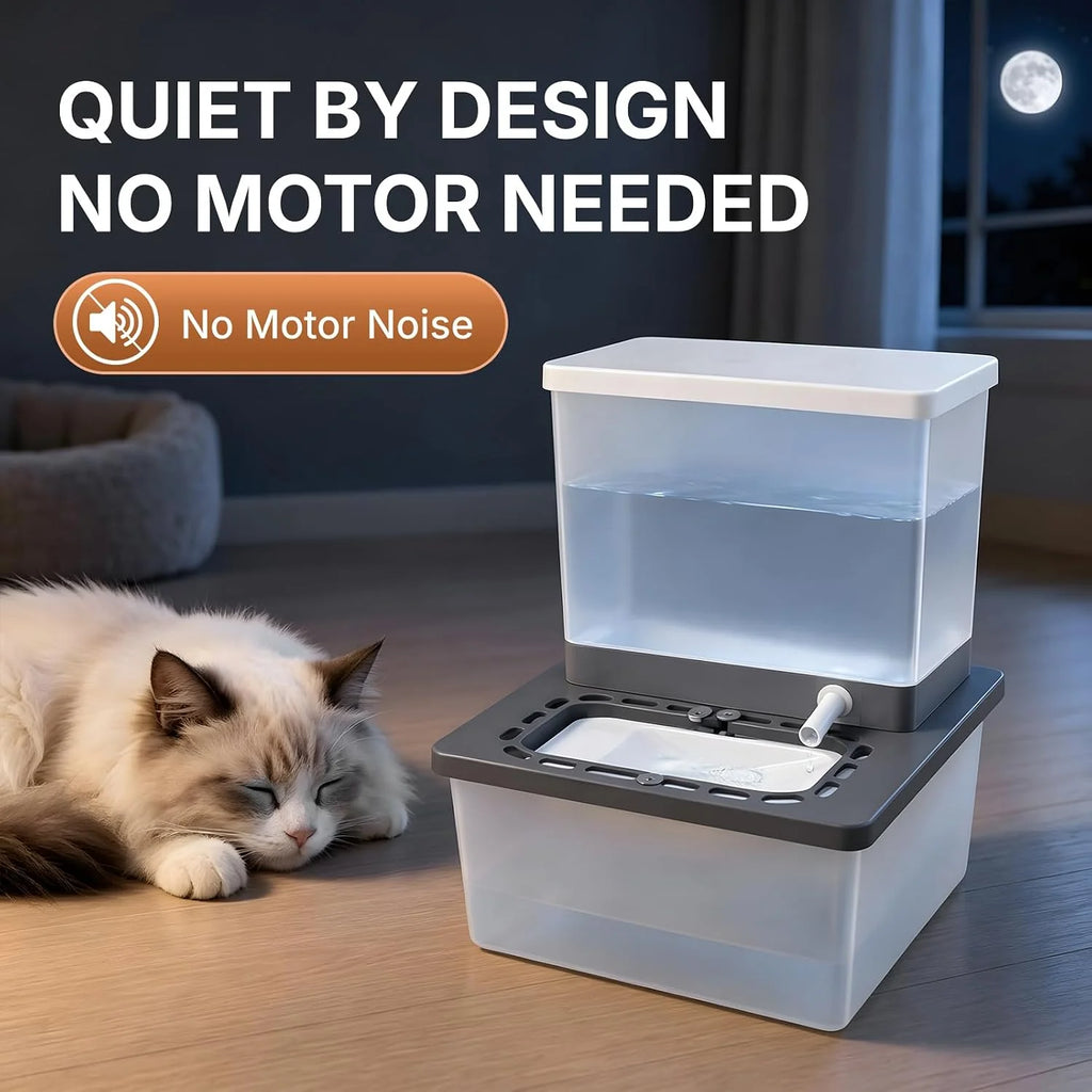 Pet Water Fountain, No-Pump Drinking Bowl with Clean Water Separation – image 8