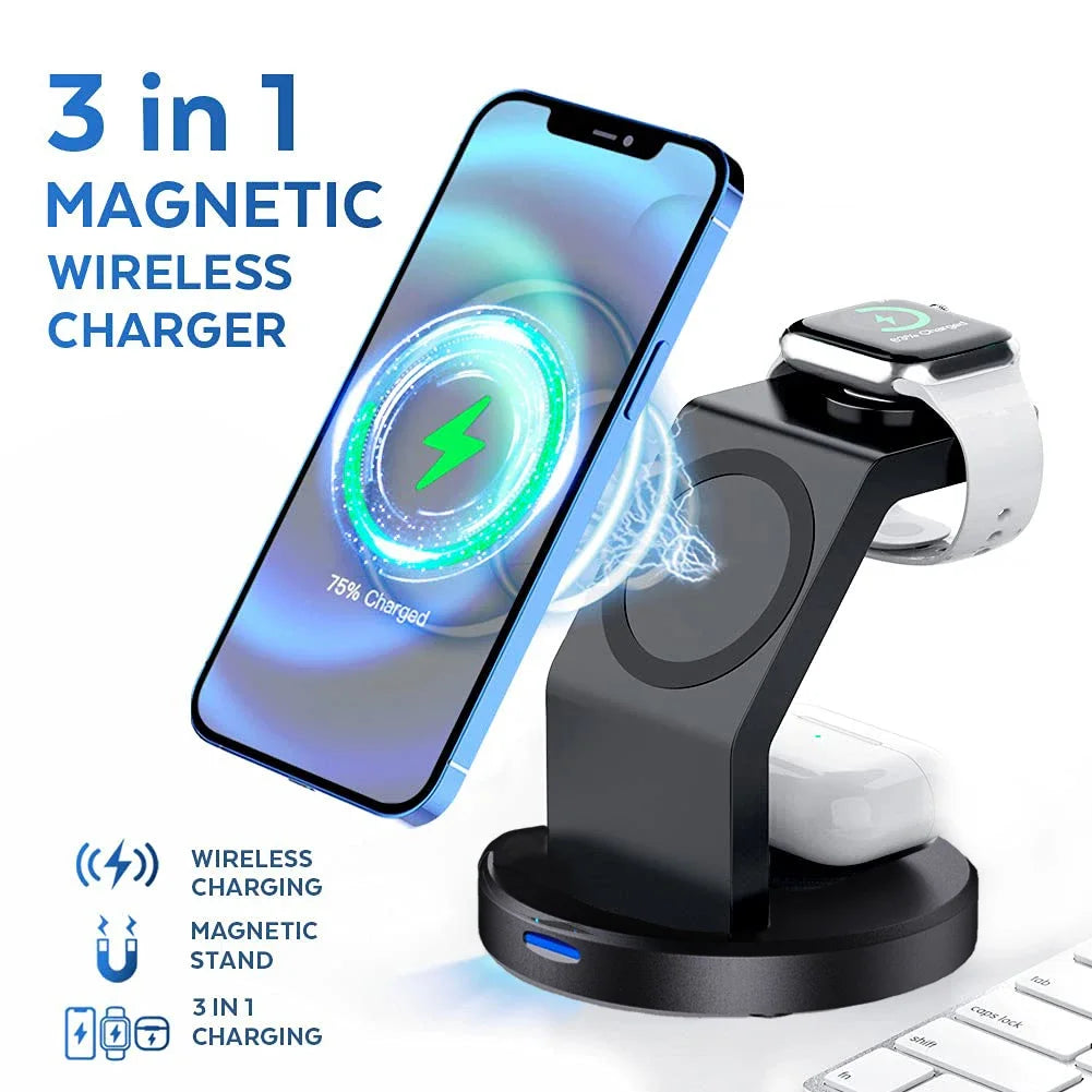 Magnetic Wireless Charger Stand 3-in-1, Fast Charging Station – image 3