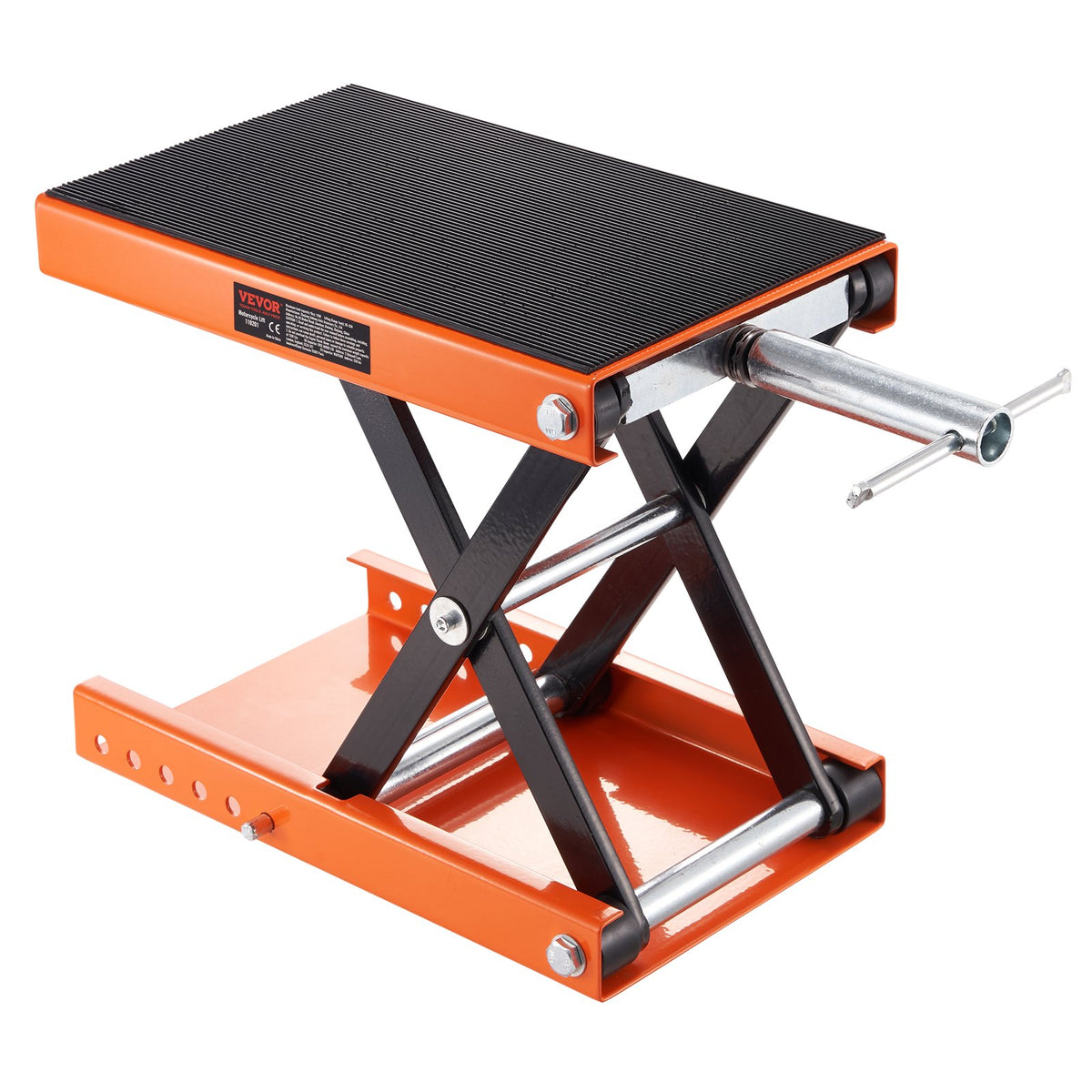 Motorcycle Scissor Lift Jack 1100 lb with Wide Deck and Safety Pin