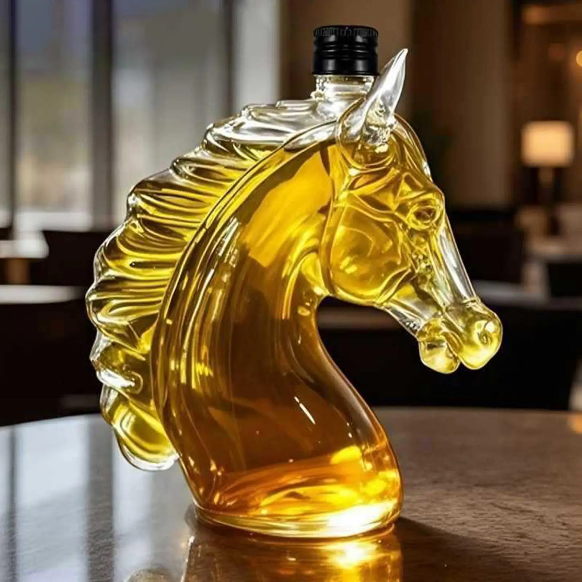 Horse Head Glass Liquor Decanter – image 1