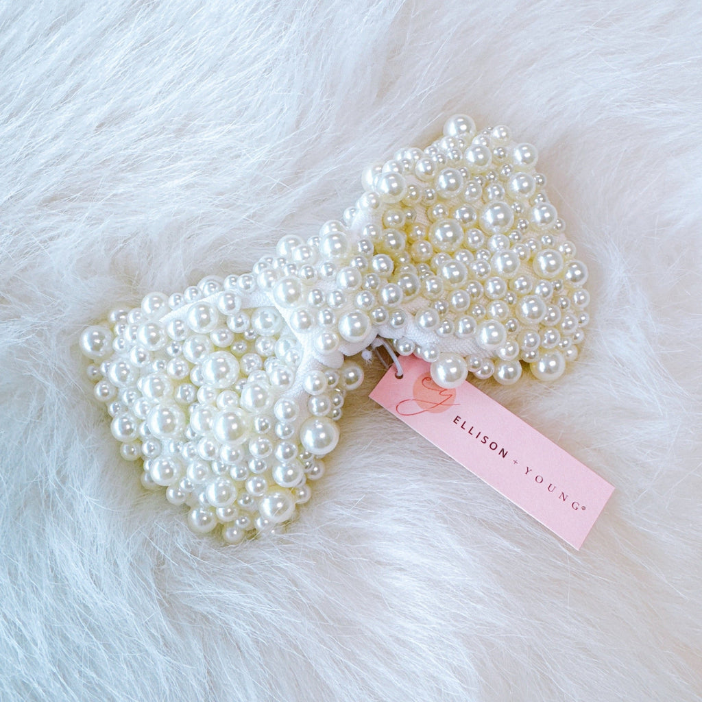Hair Clip, Pearl Adorned Bow – image 3