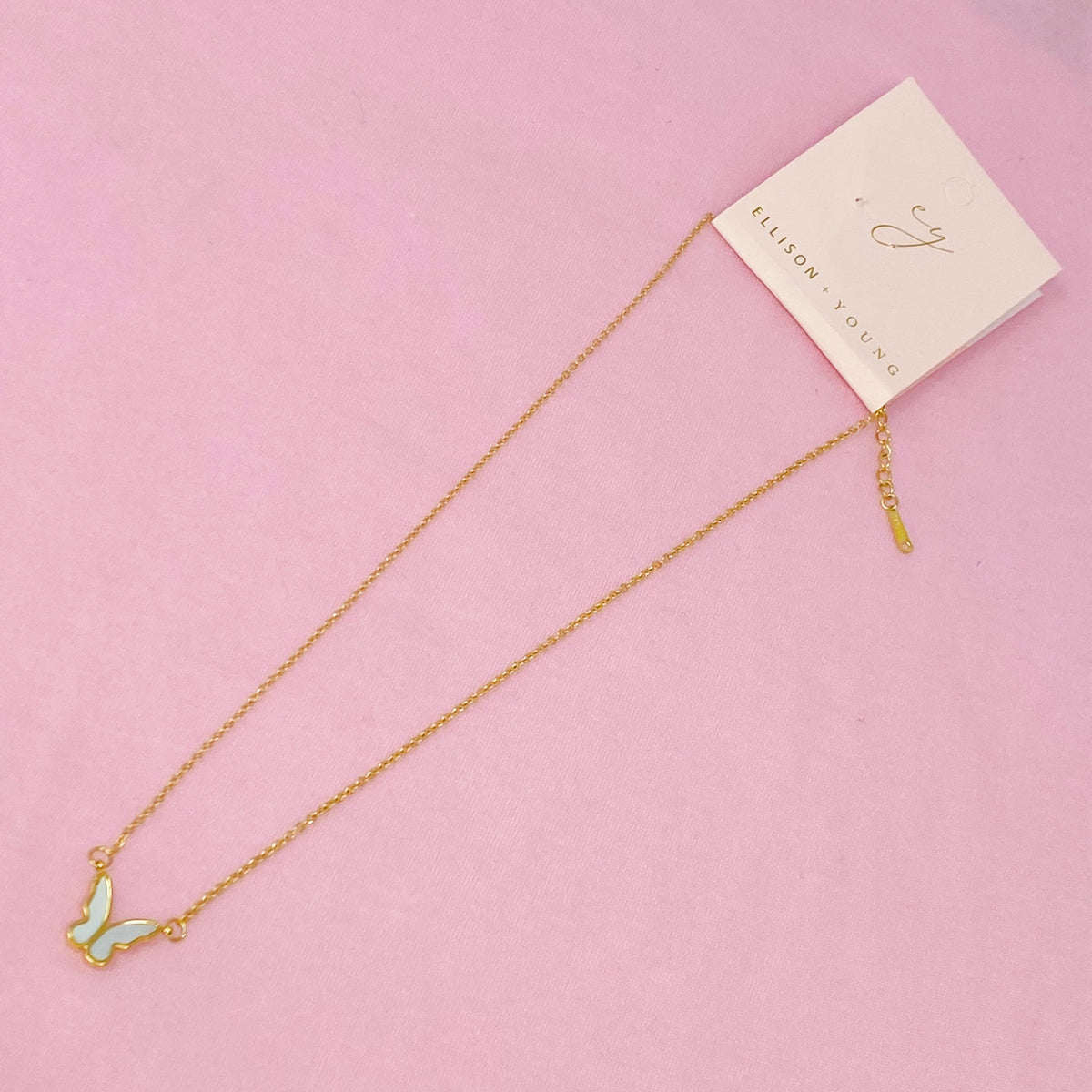 Butterfly Pendant Necklace - Shell Butterfly on Stainless Chain – image 3