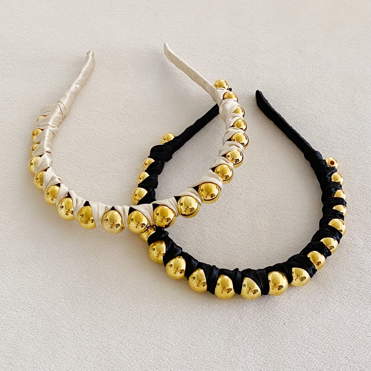 Satin Headband – Beaded Wrapped Hair Band