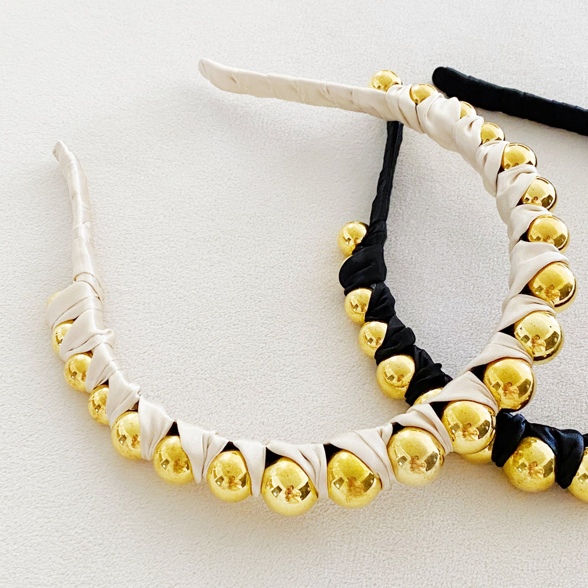 Satin Headband – Beaded Wrapped Hair Band – image 5