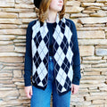 Argyle Knit Scarf – Patterned Fall Scarf, 10 x 64 in – image 3