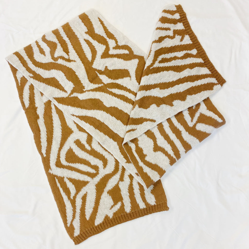 Zebra Knit Scarf – Reversible Cozy Winter Scarf, 13 x 78 in – image 8