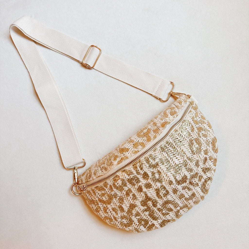 Cheetah Foil Belt Sling Bag – Crossbody with Wide Strap – image 2