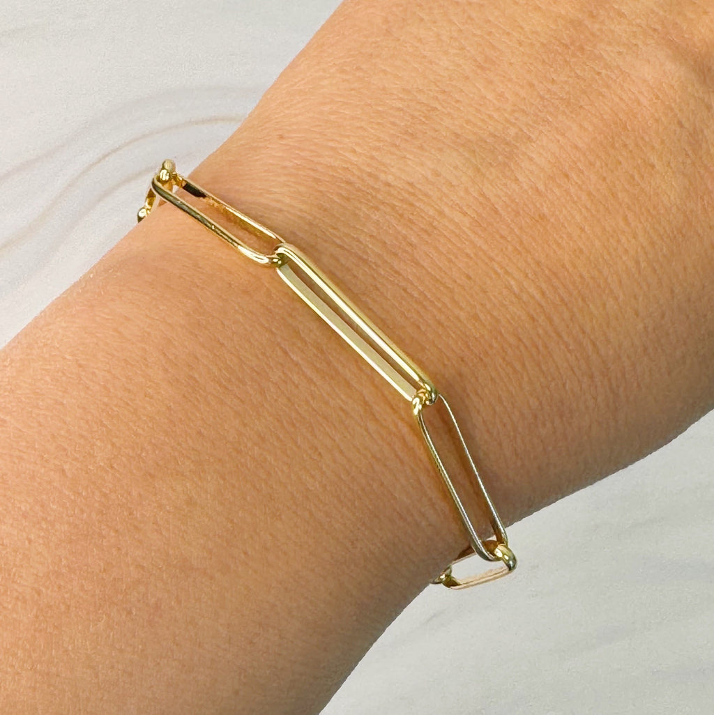 Paperclip Chain Bracelet – 18K Gold Plated, 6.5 in