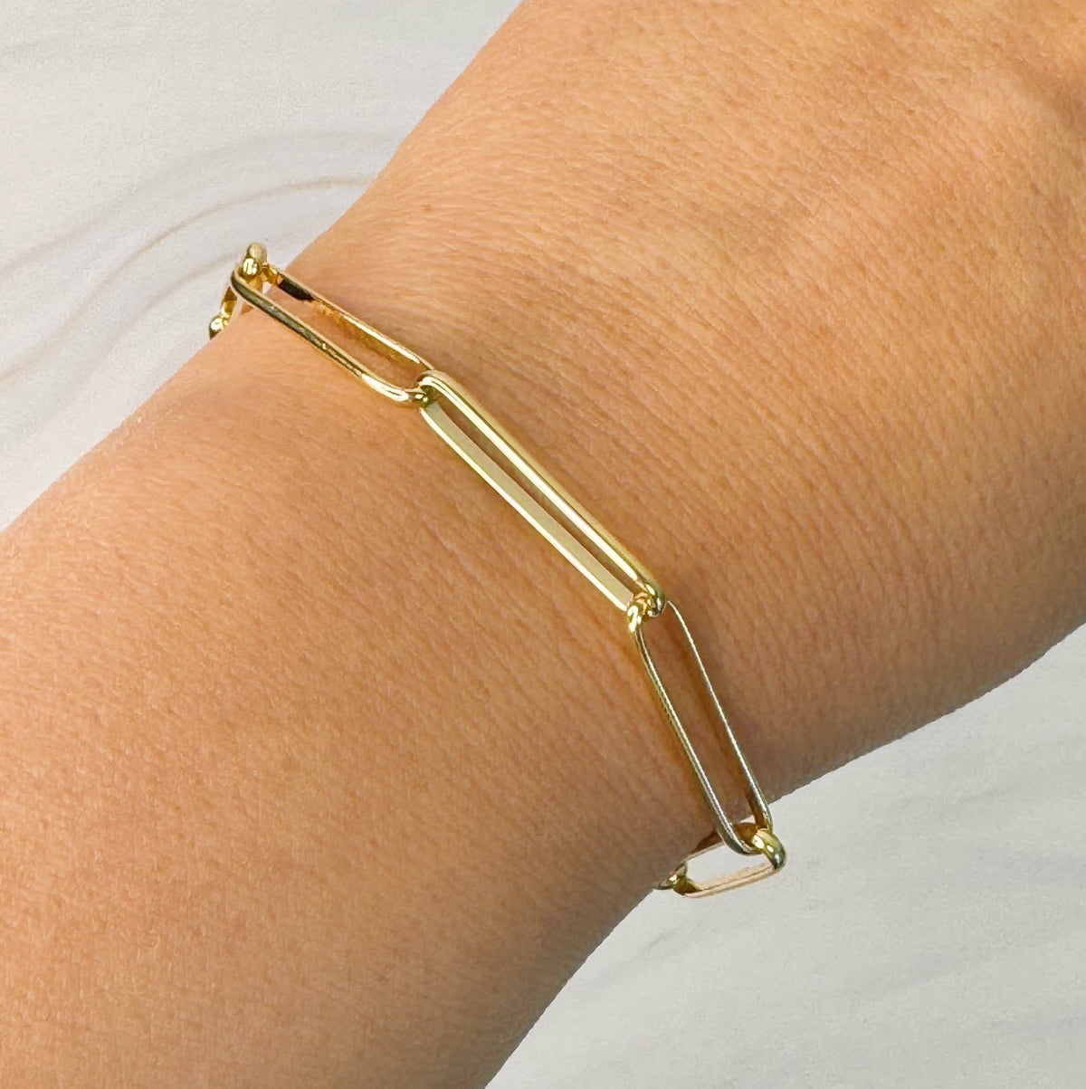 Paperclip Chain Bracelet – 18K Gold Plated, 6.5 in
