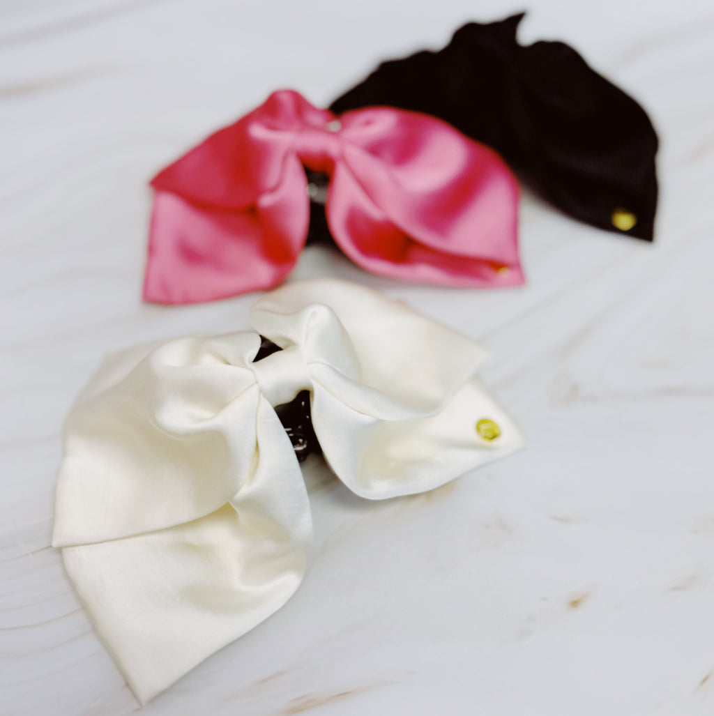 Bow Hair Claw Clip – Large Velvet Bow Claw, 7 Inch – image 2