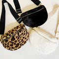 Faux Fur Sling Bag – Soft Crossbody Bag with Wide Adjustable Strap