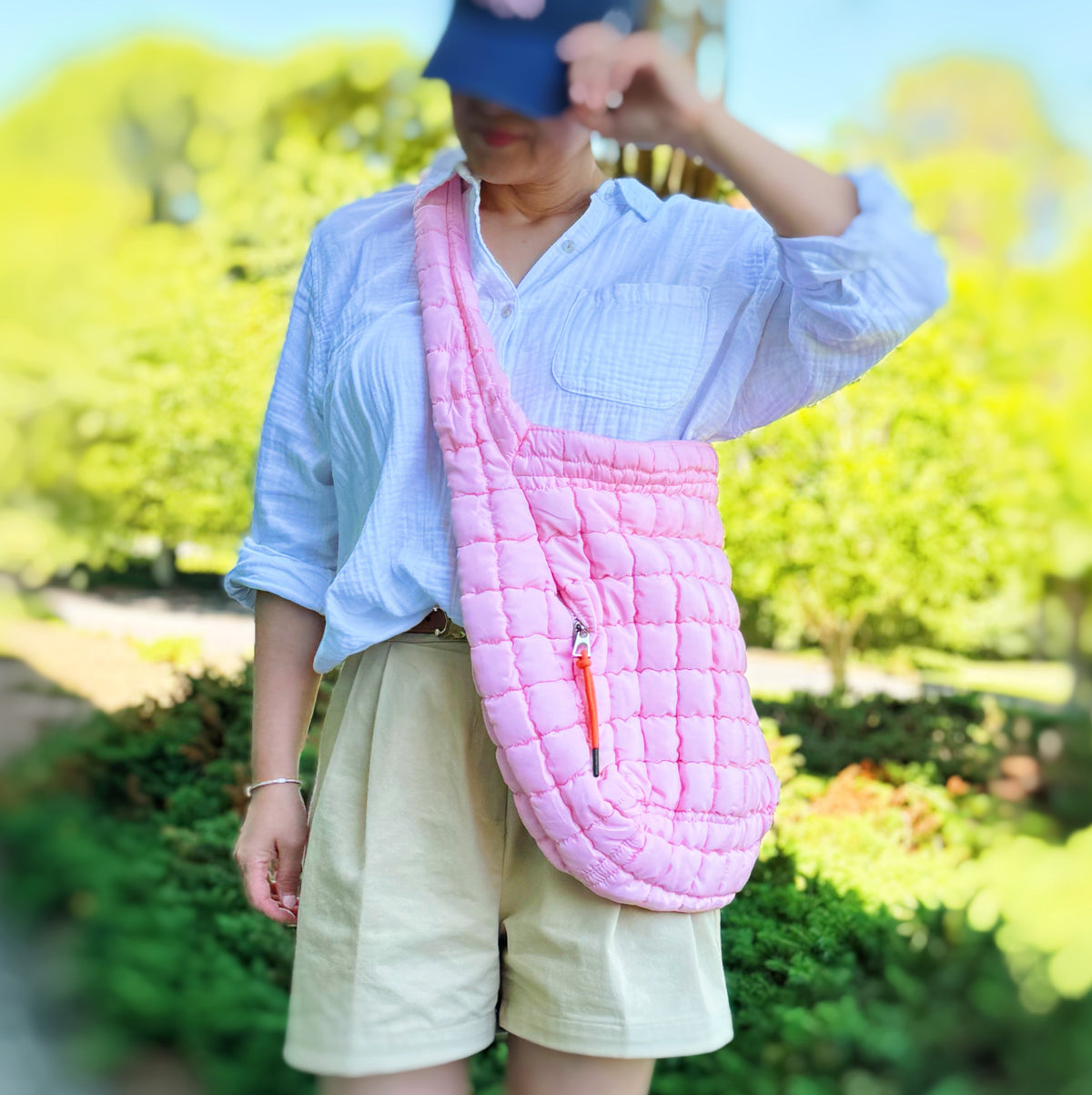 Puffy Quilted Shoulder Bag – Large Crossbody Tote – image 5