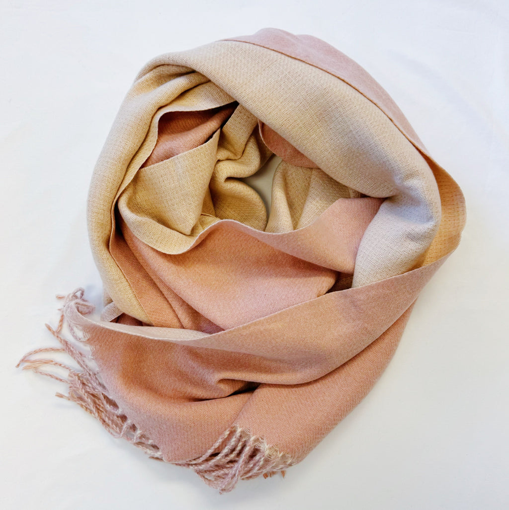 Reversible Fringe Scarf – Rust Double-Sided Winter Wrap – image 3