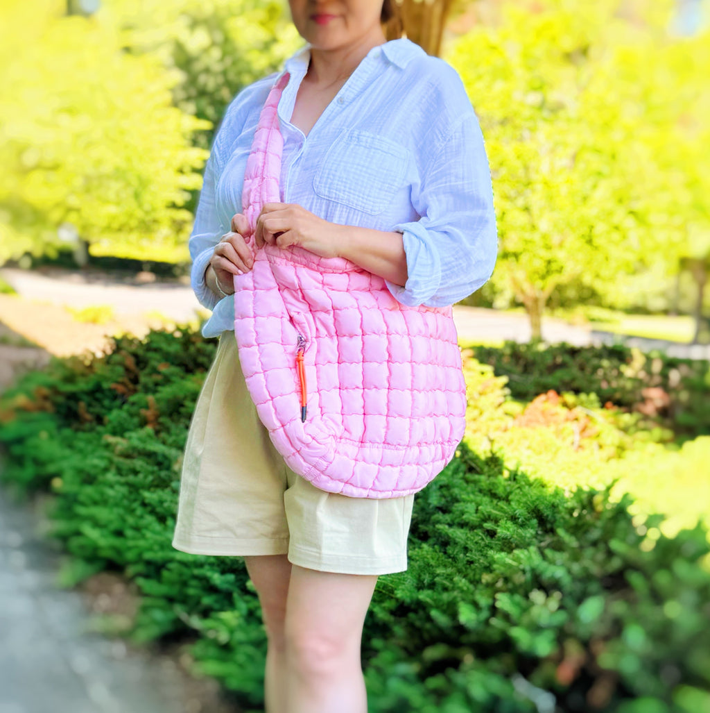 Puffy Quilted Shoulder Bag – Large Crossbody Tote – image 4