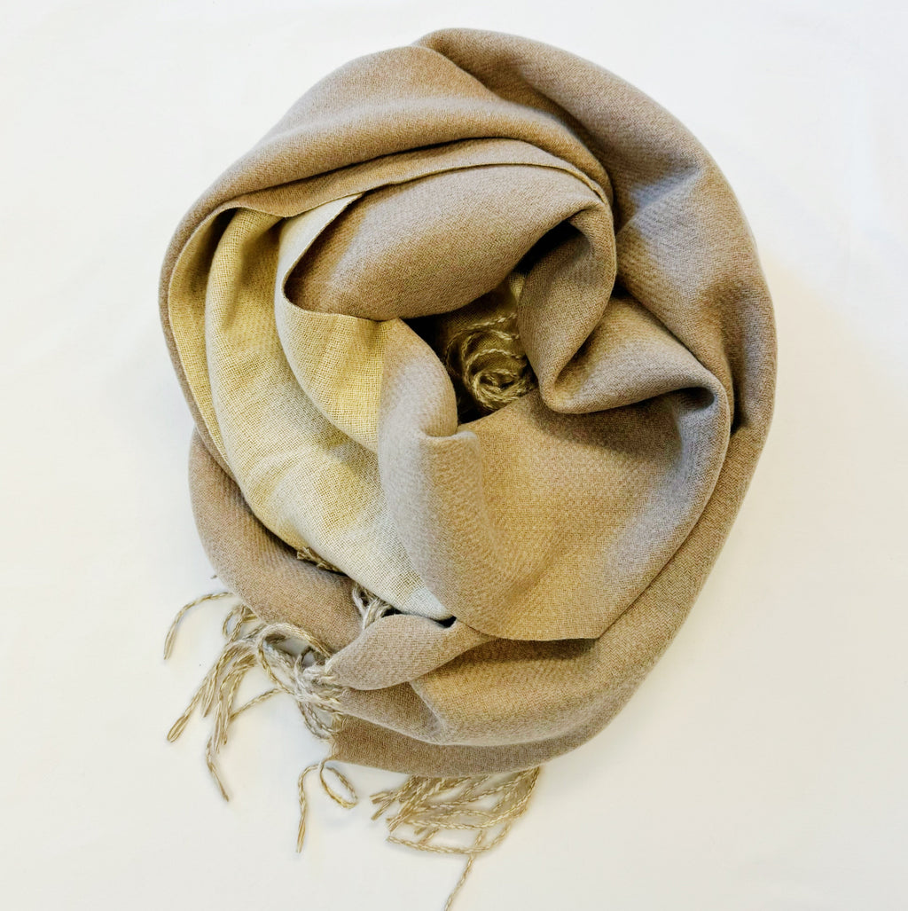 Reversible Fringe Scarf – Rust Double-Sided Winter Wrap – image 5