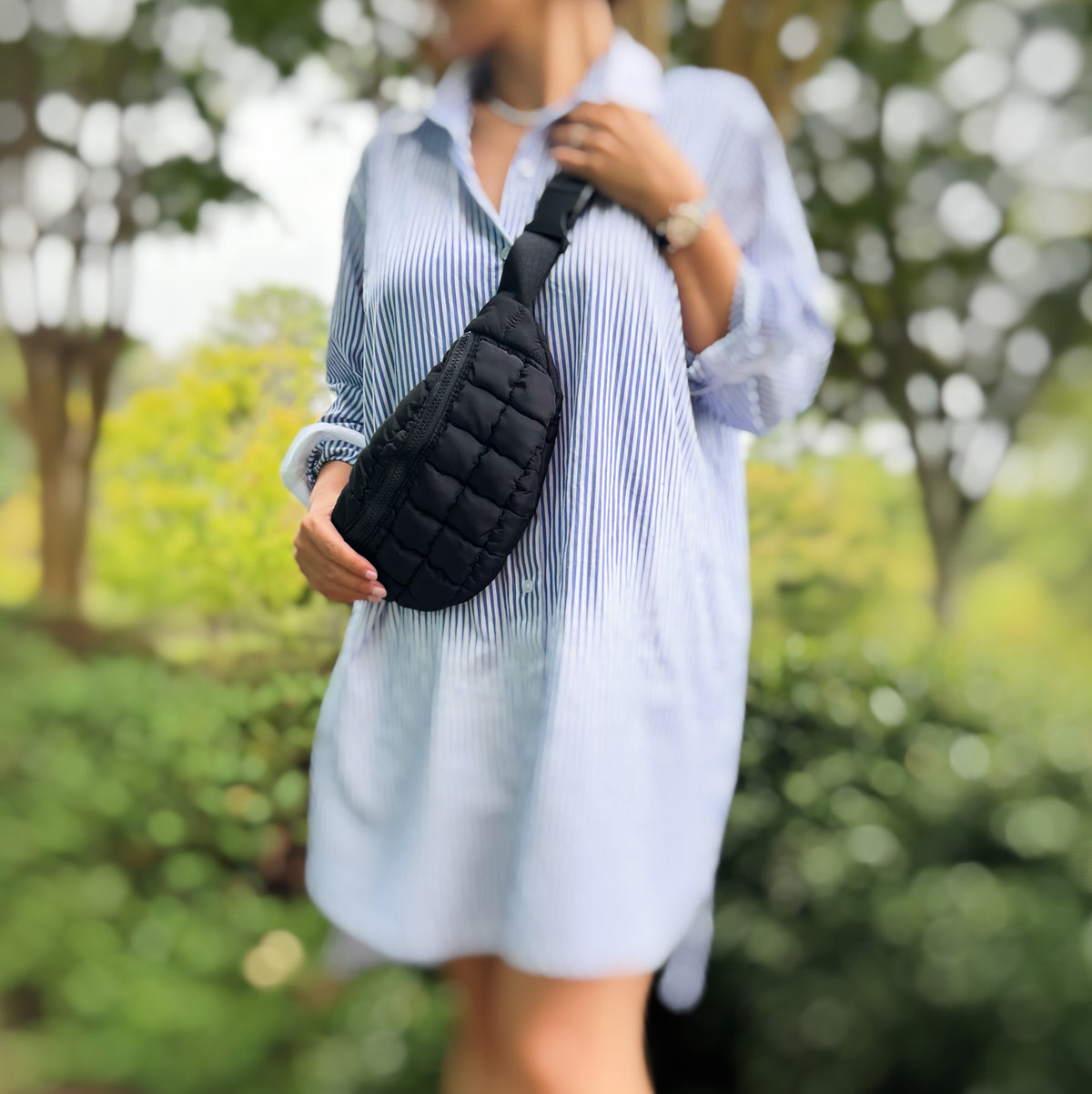 Puffy Banana Sling Bag – Quilted Nylon Crossbody Bag – image 2