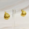 Hoop Earrings – Textured Half Ball, 18K Gold Plated