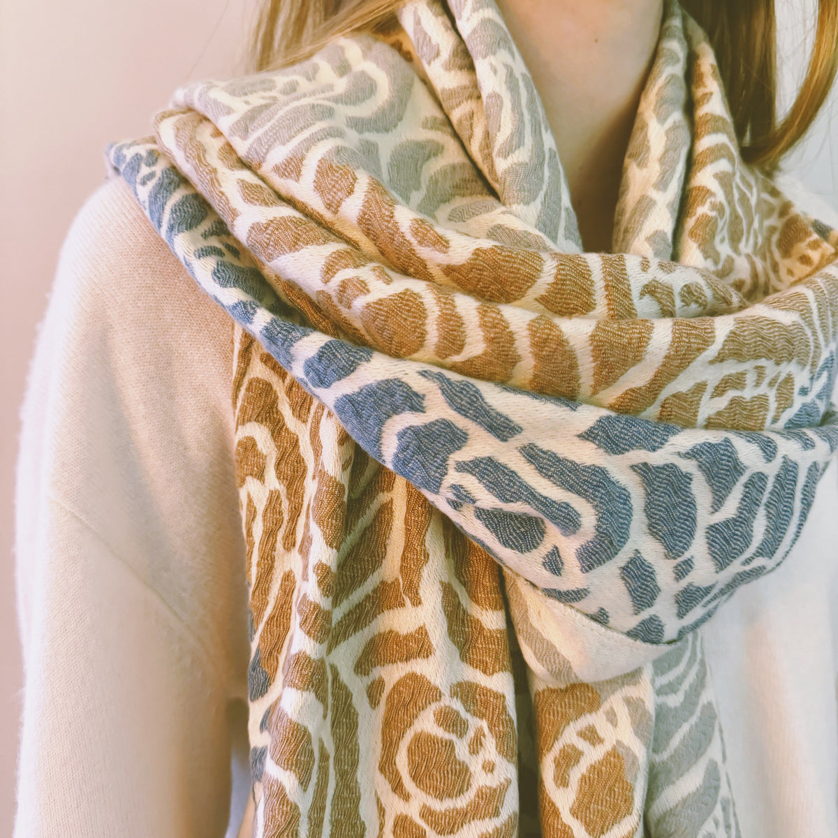 Rose Print Scarf – Lightweight Viscose Wrap, 72 x 26 in – image 2