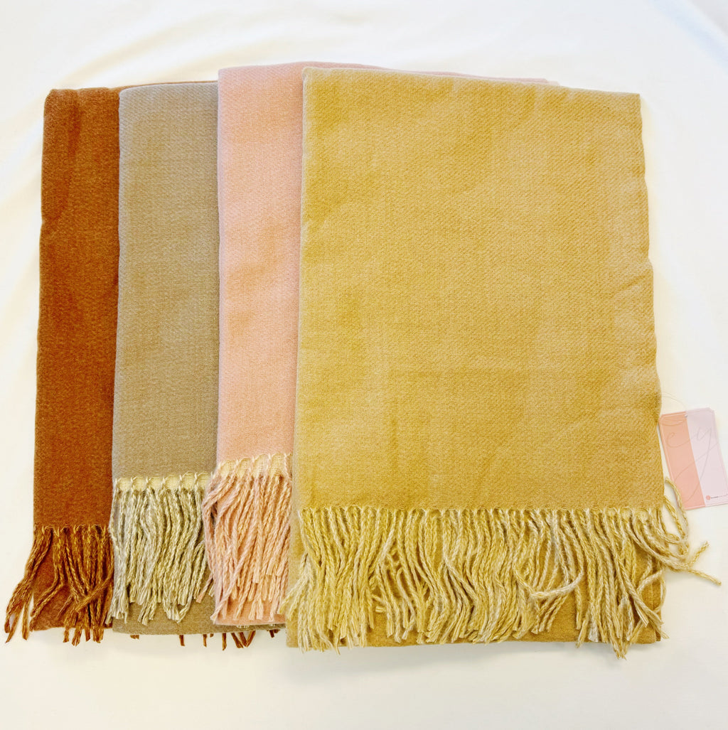 Reversible Fringe Scarf – Rust Double-Sided Winter Wrap – image 13