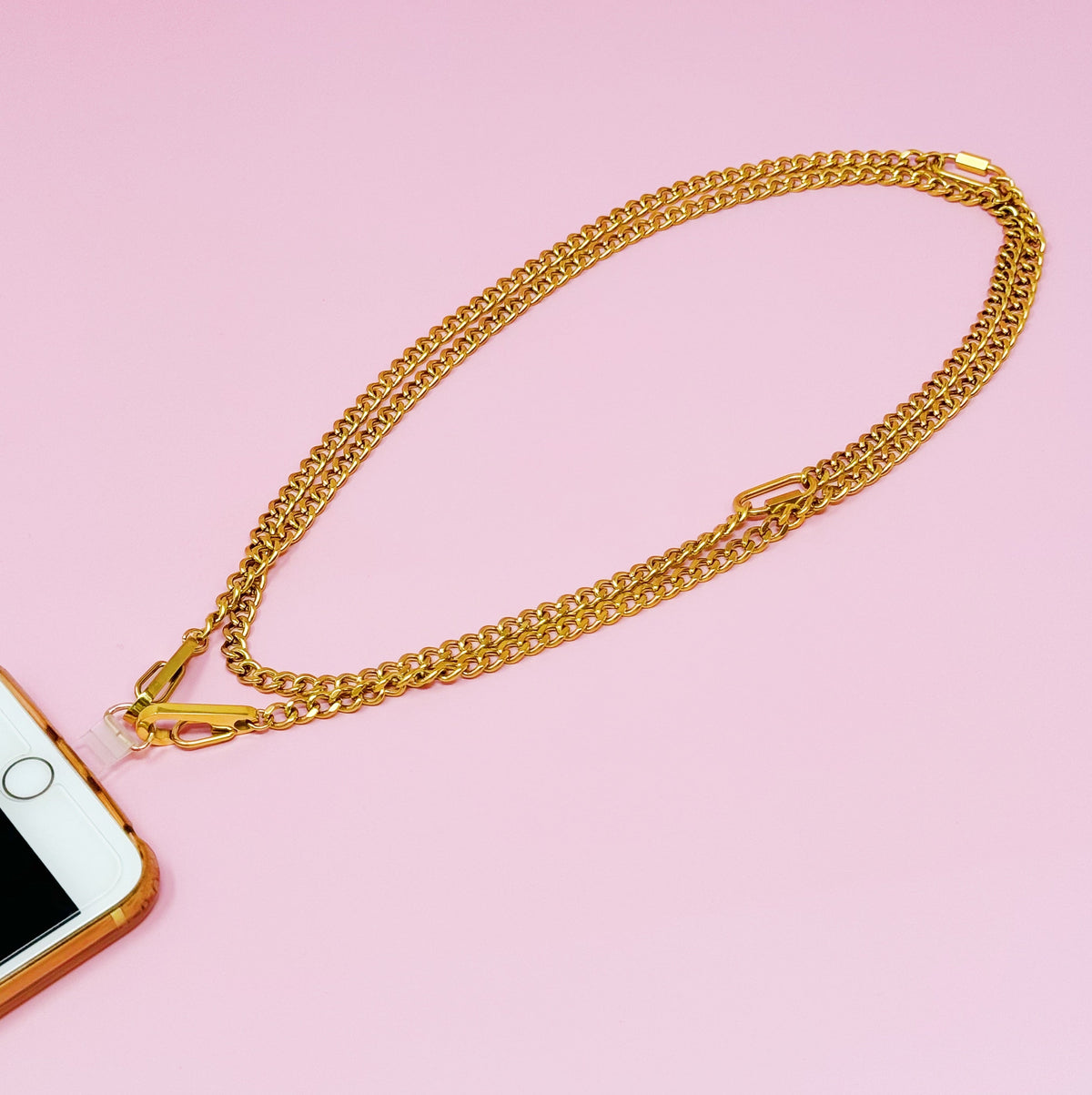 Gold Chain Phone Lanyard – Crossbody Phone Strap, 46 in – image 6