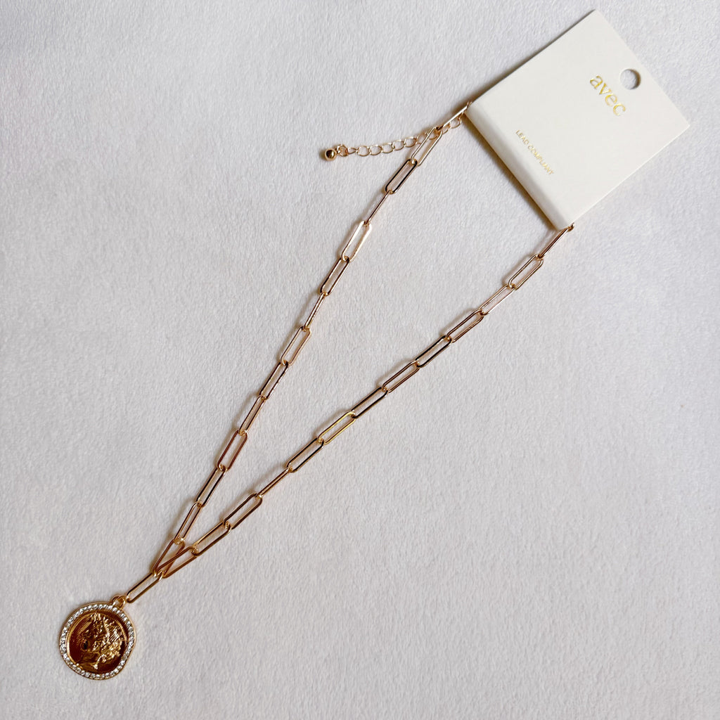 Coin Pendant Necklace, Link Chain Necklace with 3 in Extender – image 5