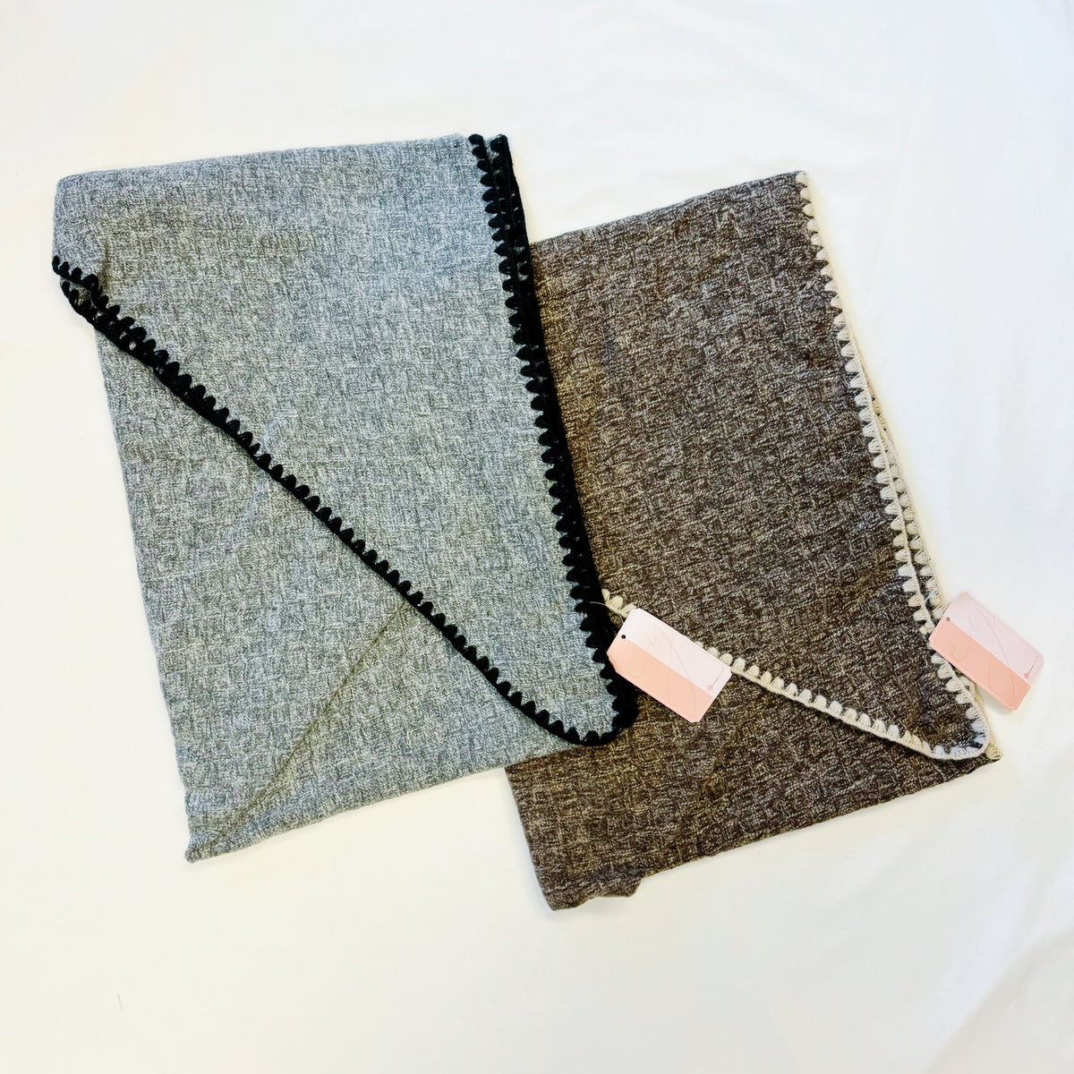 Plaid Triangle Shawl Scarf – 80 x 37 in Winter Wrap – image 16