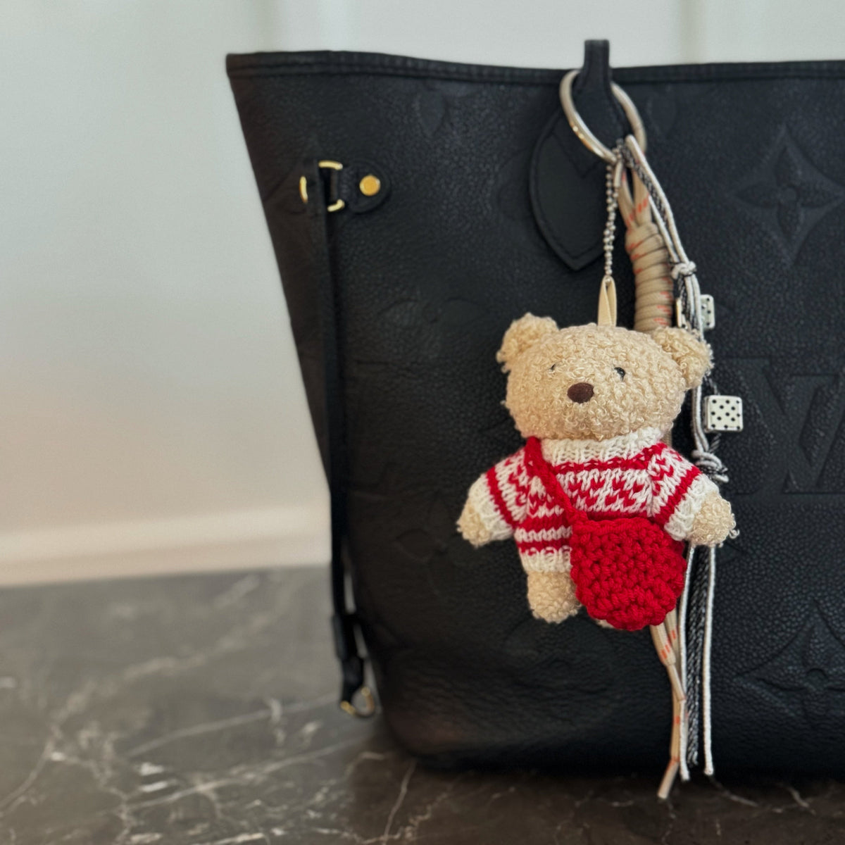 Nordic Sweater Bear Bag Charm – Winter Purse Accessory – image 4