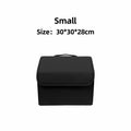 Car Trunk Organizer with Lid, Collapsible PU Leather Storage Box