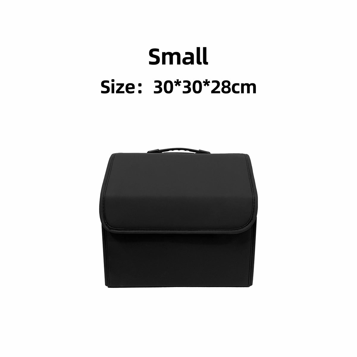 Car Trunk Organizer with Lid, Collapsible PU Leather Storage Box