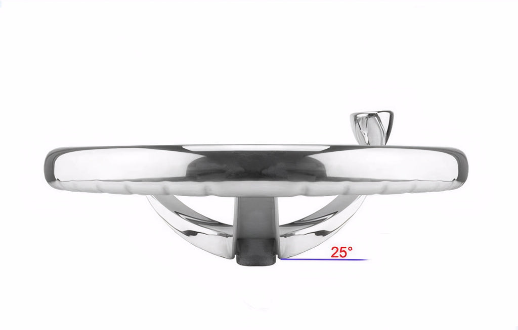 Stainless Steel Boat Steering Wheel, 3 Spoke 13.5 in with Knob