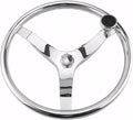 Stainless Steel Boat Steering Wheel, 3 Spoke 13.5 in with Knob