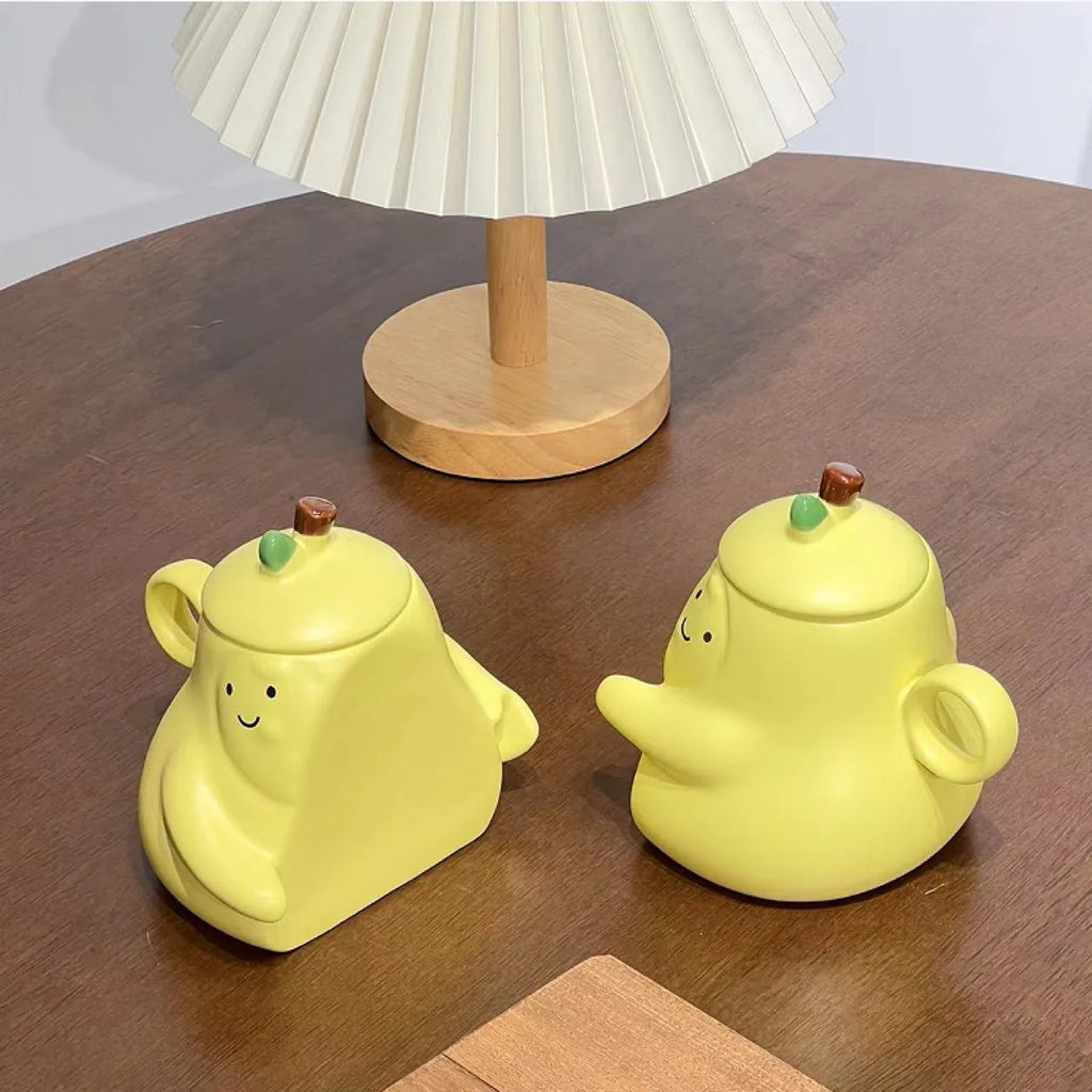 Hugging Pear Couple Mugs – Ceramic Coffee Mug Gift Set – image 2