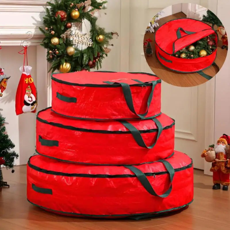 Large Round Zippered Wreath Keeper Bag with Carry Handle – image 2